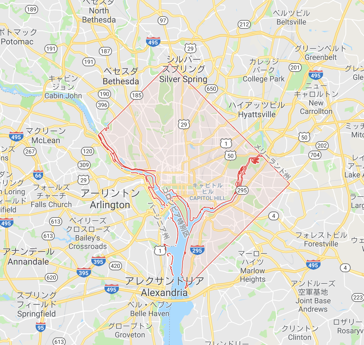 ワシントンD.C.地図